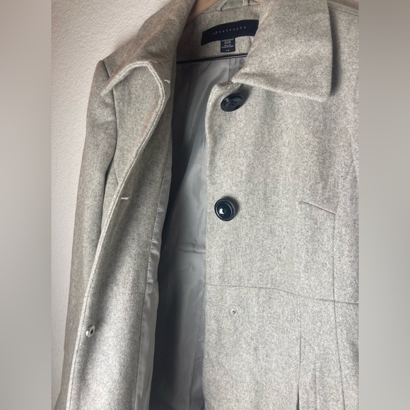 Apostrophe Wool Blend Single Breasted Button Up Pea Coat - Picture 6 of 8